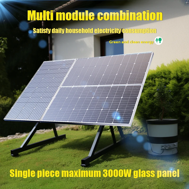 3000W 2000W 1000W Solar Panel 18VHigh Efficiency Rigid Waterproof Power Bank Glass Charging Outdoor Solar Cells For Home Camping