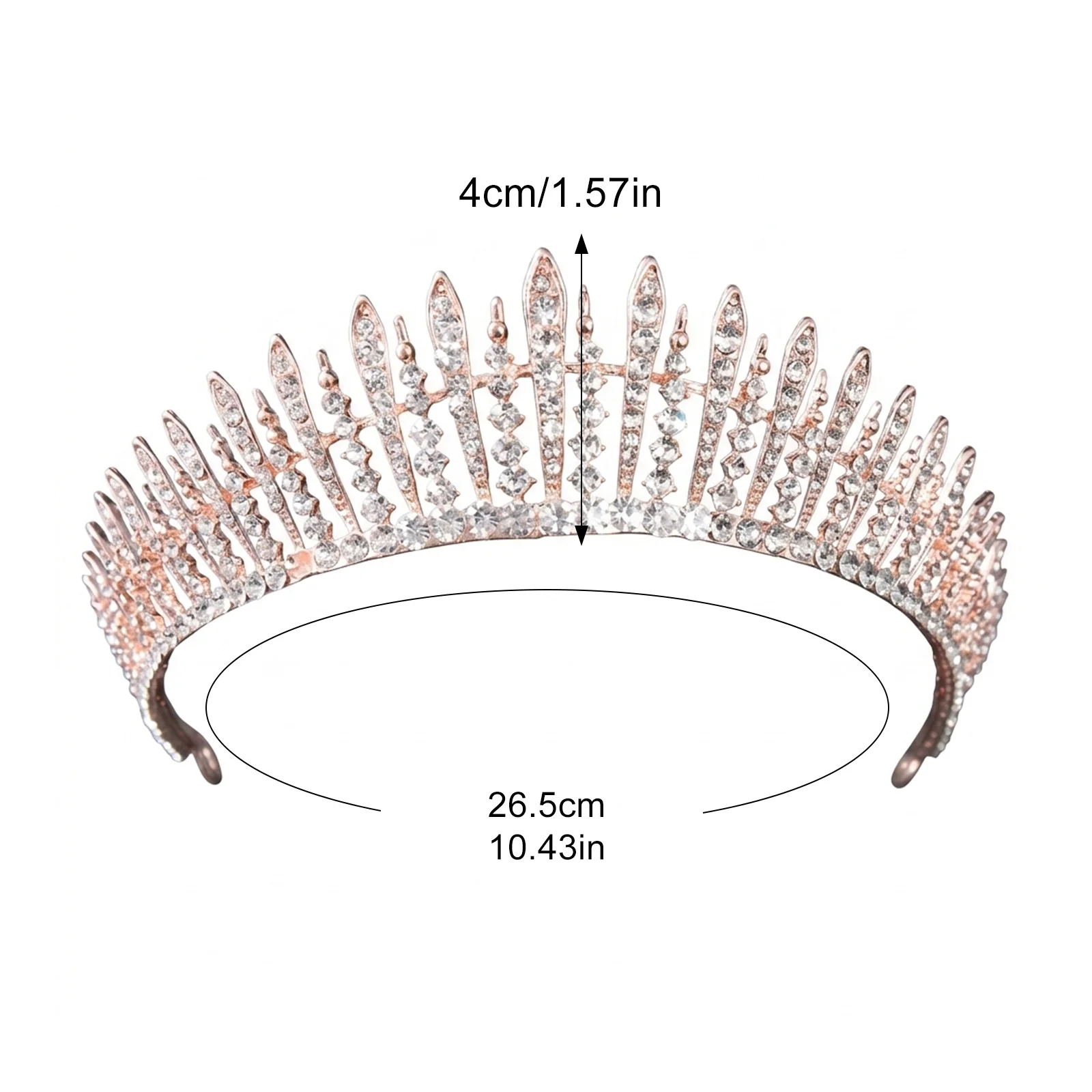 Bridal Crystal-Crown Headband Rhinestone Alloy Hair Accessory Shiny Comfortable Fit for Wedding Stage Party Photography Women view 6