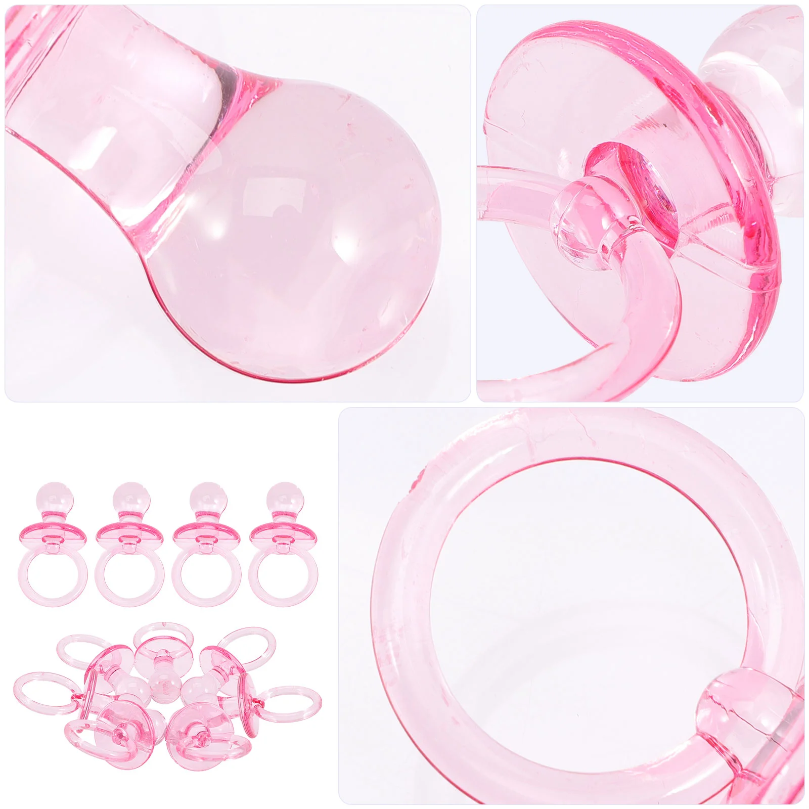 

20 Pcs Pacifier Charm Baby Shower Girl Pacifiers Boy Games Boys for Resin Plastic Pink Decor