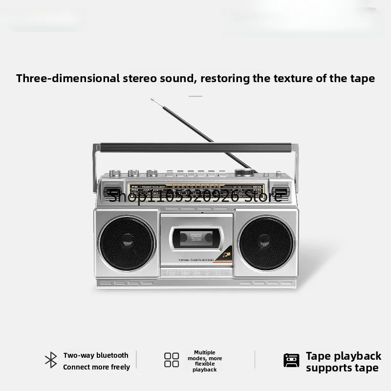 912 high-end tape recorder tape machine old-fashioned nostalgic three-dimensional cassette radio bluetooth card speaker