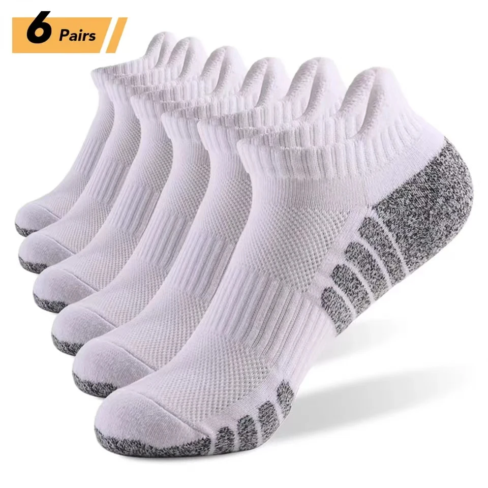 3/6 Pairs Sport Ankle Socks Athletic Low-cut Sock Thick Knit Sock Outdoor Fitness Breathable Quick Dry Wear-resistant Warm Socks image 3