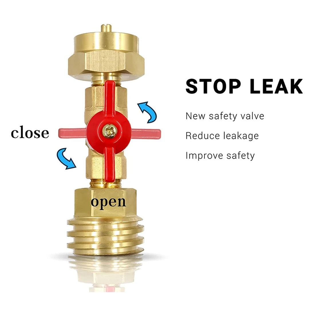 AS60-1 Lb To 20 Lb Propane Tank Adapter With Valve, Converter Universal For 1Lb/16.4Oz Disposable Throwaway Cylinder