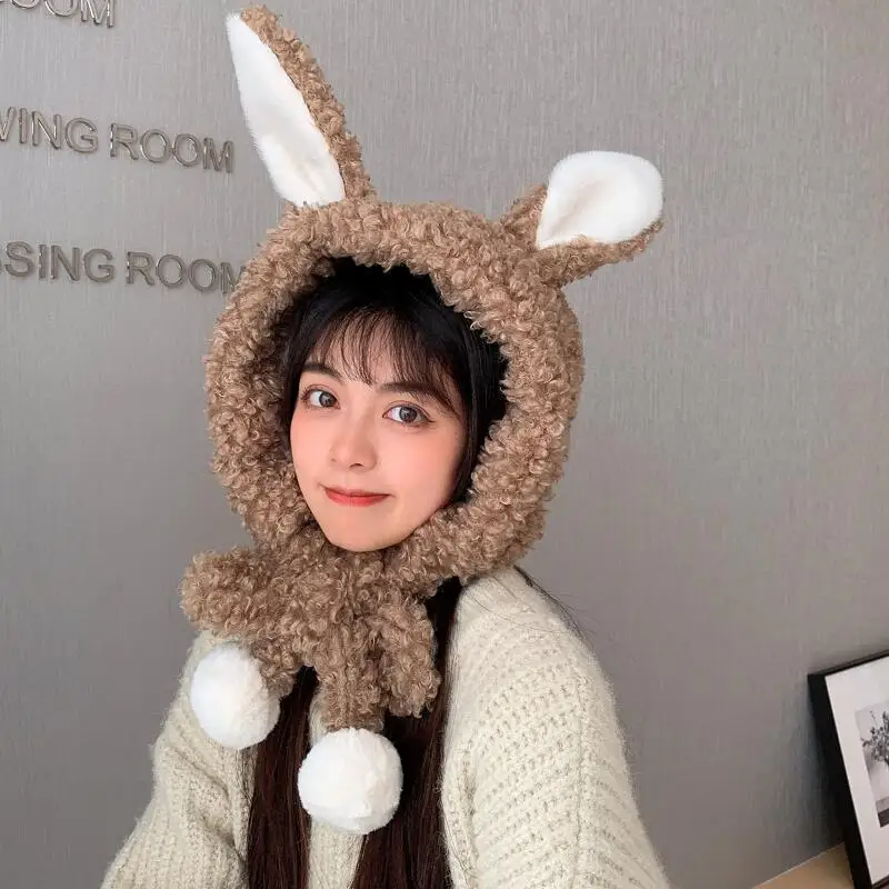 

Зимняя Русская Шапка с милыми медвежьими ушками, защитные Плюшевые Головные уборы, шапки, женская уличная теплая ветрозащитная шапка, бесплатная доставка