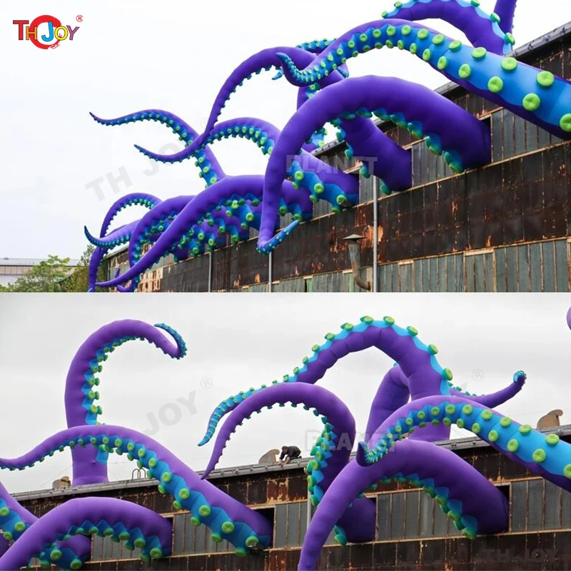 

New Giant Inflatable Octopus Tentacles With LED Light / Blow up Octopus Legs and Arms For Halloween Party Building Decoration