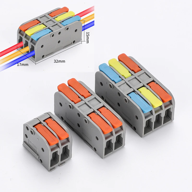 5Pcs Mini  Wiring terminal Wire connector Universal Docking Cable Quick Connectors LED Light Wiring Terminal Push-in Painless