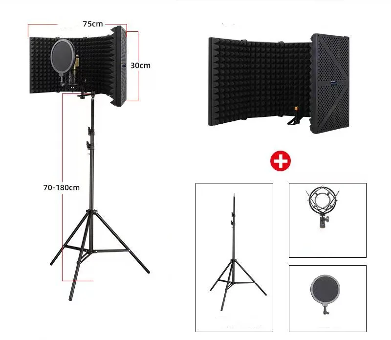 Factory Foldable Five-door Soundproof Enclosure Microphone Soundproof Cover for Recording Studio