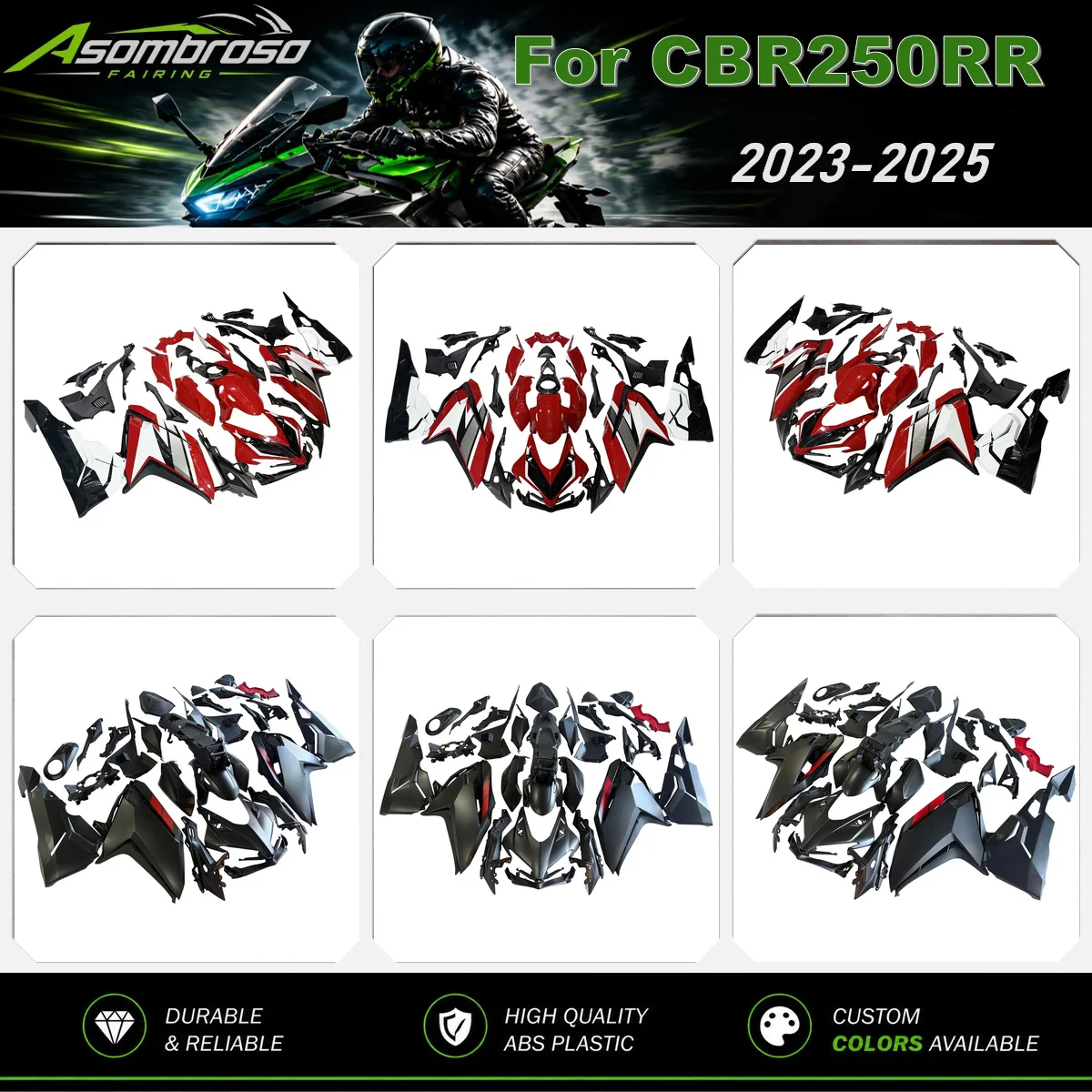 Fairng Kit CBR250RR 2023 2024 2025 ABS Motorcycle Injection Bodywork for HONDA CBR 250 RR 23 24 25 Matte Black