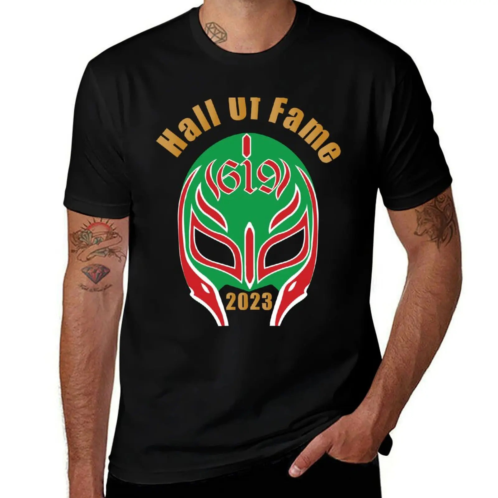 Rey Mysterio Hall Of Fame 2023 Red/Green T-Shirt Plus Size Simple Casual Top T-Shirt