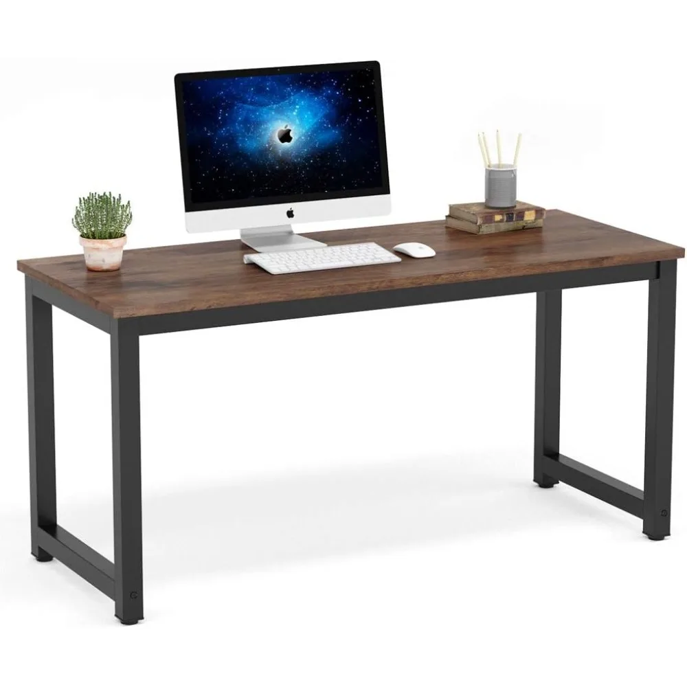 Computer Desk, 55 inch Large Office Desk Computer Table Study Writing Desk Workstation for Home Office