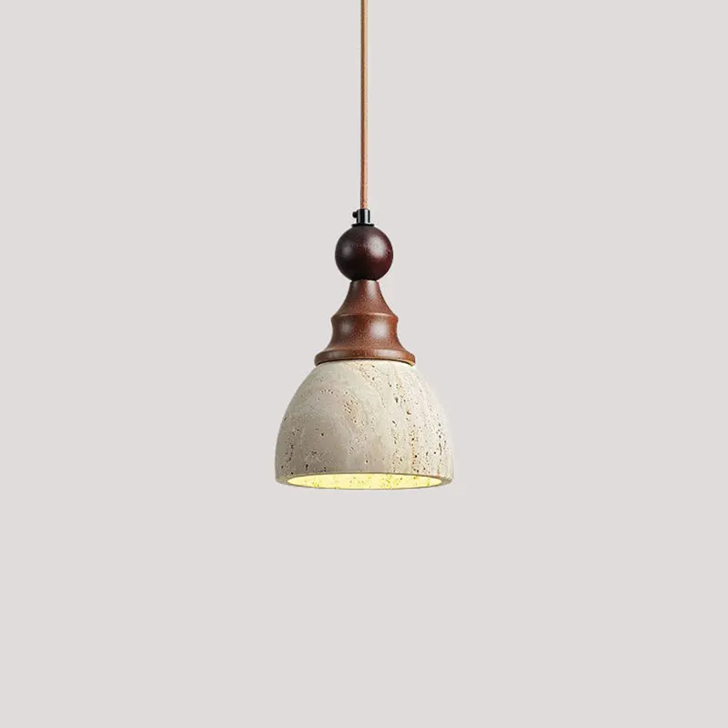 Retro Bedside Pendant Light Antique Wabi Sabi Style Cave Stone Living Room Dining Room Entrance Hall Bar Counter Droplight