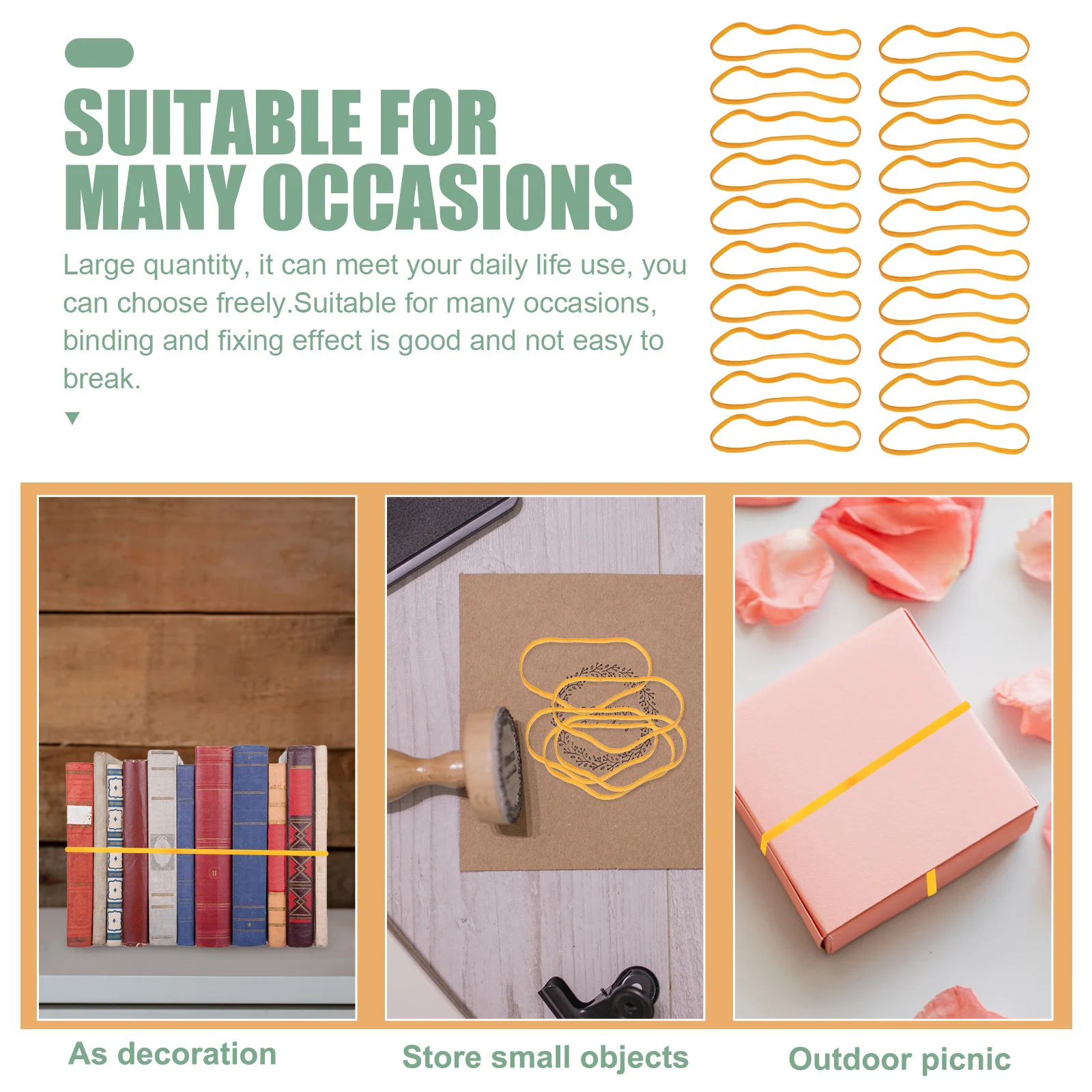 

70Pcs Elastic Rubber Bands Thickened Bright Colors Multi-Use School Office Home Binding Rubber Rings Home Accessory