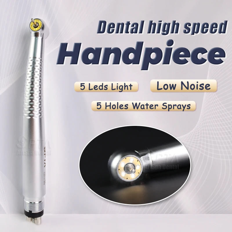 

Dental High Speed Handpiece Shadowless LED Dentistry Air Turbine Handpiec With 5 Lamps Illumination Laboratory Equipment Tools