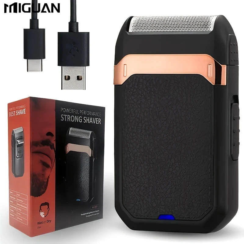 Rasoir électrique rechargeable à grille, rasoir à mailles oscillantes, rasoir de type pour homme avec couteau à moustaches pour l'extérieur