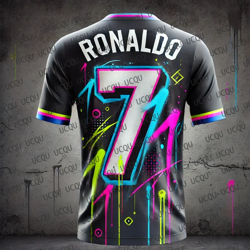 超レア　Christiandior　ガリアーノ期　Tシャツ　レインボー Chatgpt edição especial ronaldo no7 camisa de futebol respirável