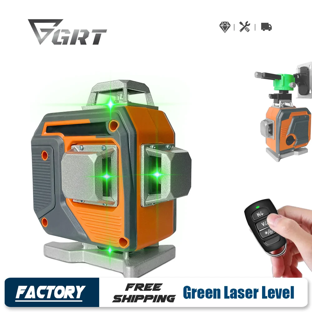 

Laser Level 12/16 Lines 3D/4D Self-Leveling 360 Horizontal and Vertical Cross Super Powerful Laser Level Green Beam Tools