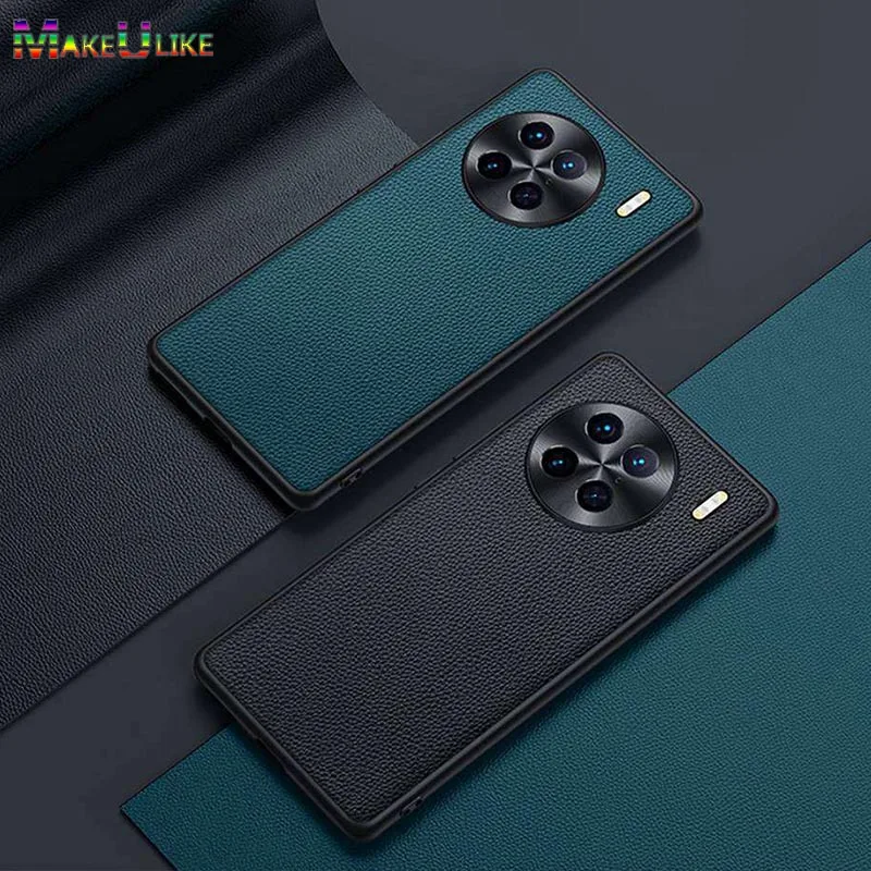 

Genuine Leather Case for Vivo X90 Pro Plus Case Luxury Shockproof Metal Camera Lens Protect Cover for Vivo X90Pro X90 Pro Case