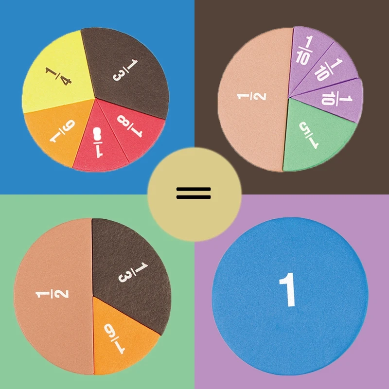 Kreisförmige Fraktionen zählen Kinder früh pädagogische Mathe Spielzeug Mathe Betrieb lernen Lernspiel zeug