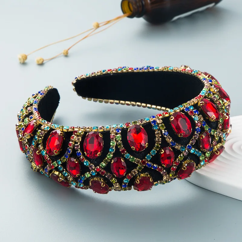 Wholesale Rhinestone Sponge Headband Women's Wide Edge Full Drill Heavy Industry Headband Hair Accessories