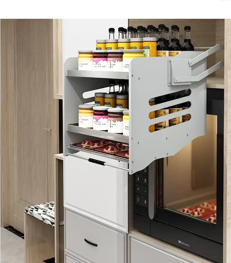 

Kitchen High Cabinet up and down Lift Wall Cupboard Drop-down Cabinet Seasoning Big Monster Basket