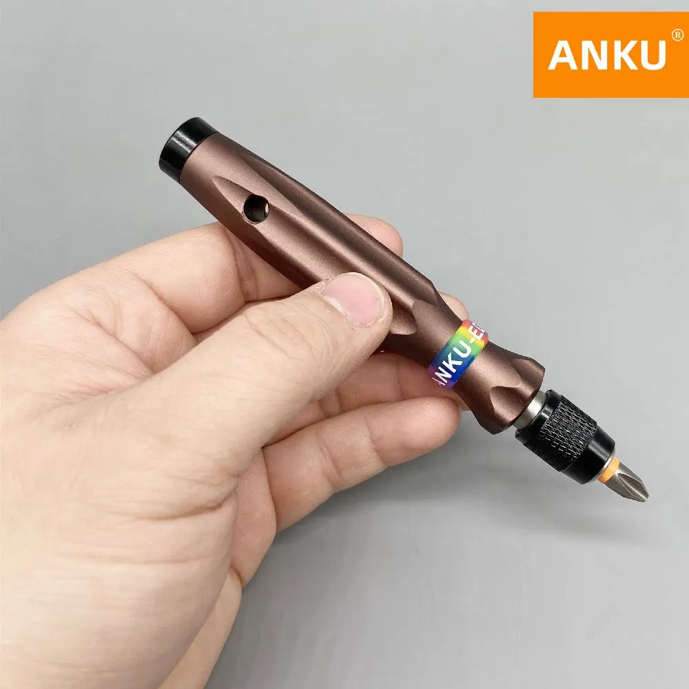 ANKU Precision Screwdriver Bit Set Repair Tool Kit Magnetic 6.35mm Shank 1/4" Bit All Aluminum Alloy Screw Driver Tip Mini Tools