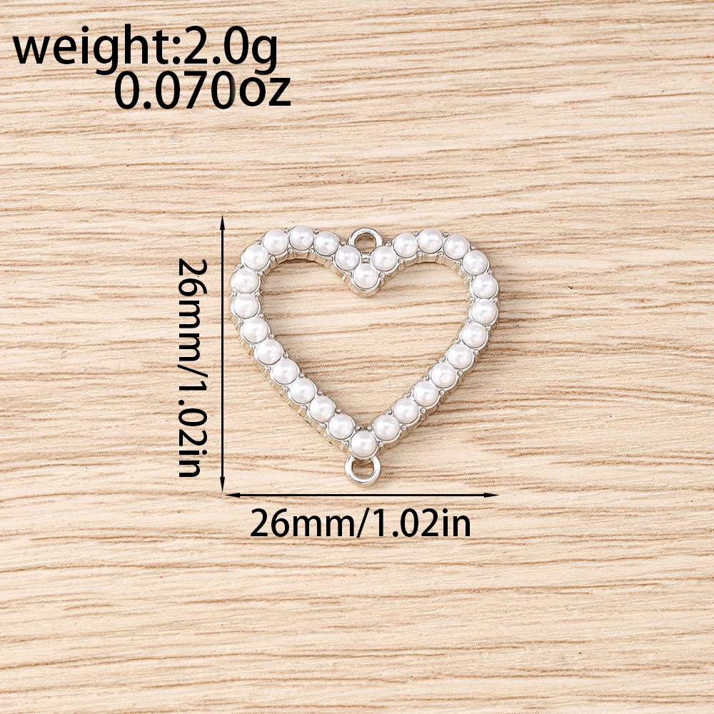 10 Stück Niedliche Metall-Herzanhänger für die Herstellung von DIY-Armbändern, Halsketten, Ohrringen, Handgemachtem Kunsthandwerk und Schmuckzubehör – Detail 6
