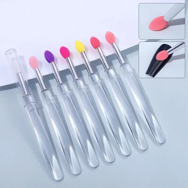3/5/10Pcs Soft Silicone Lipstick Brush Lip Stick Applicator Portable Clear Handle Clean Microbrush Lipgloss Beauty Tool