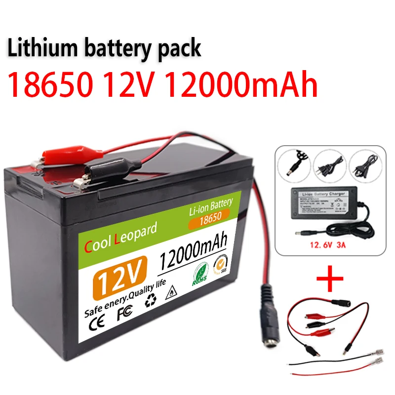 

Upgraded 12V 7Ah Li Ion 18650 Battery Electric Vehicle Lithium Battery Pack 9V-12V 7Ah 12Ah Built-in BMS 30A High Current