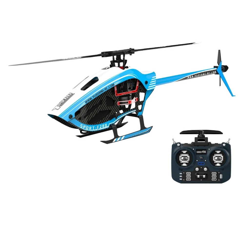 YXZNRC-helicóptero teledirigido F280 2,4G 6CH 6-Axis Gyro 3D6G Dual Brushless Direct Drive Motor Flybarless RTF