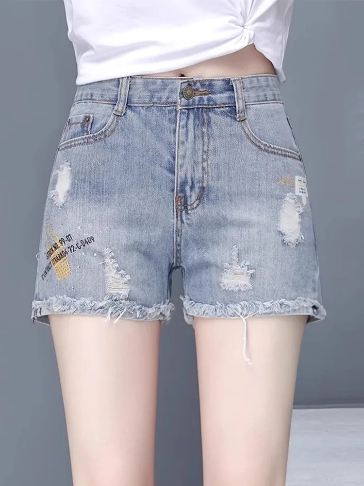 

High Waist Short Shorts Women's Jeans Thin Small Size Summer Thin Hot Pants Outdoor Wear Summer Pants Blue Denim Fabric