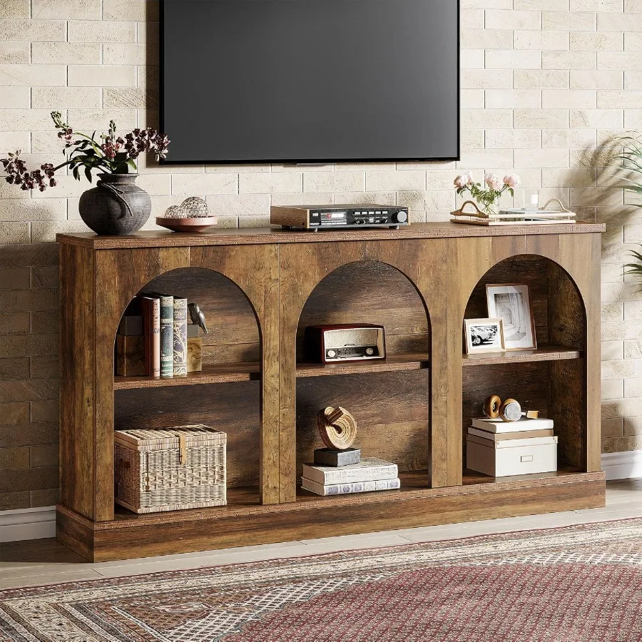 TV Consoles for Living Room Television Stand for 55 60 65 Inch TV Farmhouse Media Entertainment Center Stand with Storage Cabin