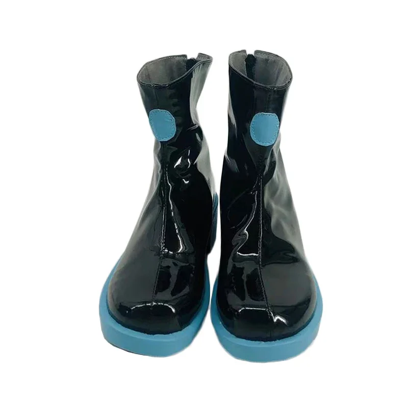 Anime Miku Cosplay Shoes Unisex Leather Role Play Blue Sole Boots Halloween Costume Props Accessories