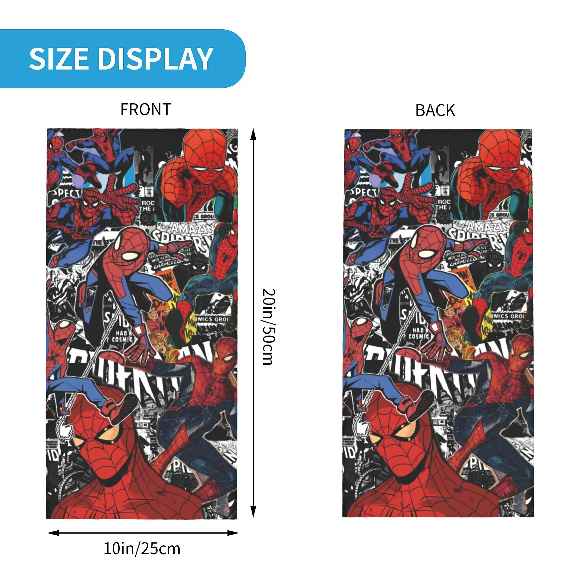 Custom Spider Man Collage Bandana Neck Gaiter for Ski Running Men Women Wrap Scarf  Headband Warmer