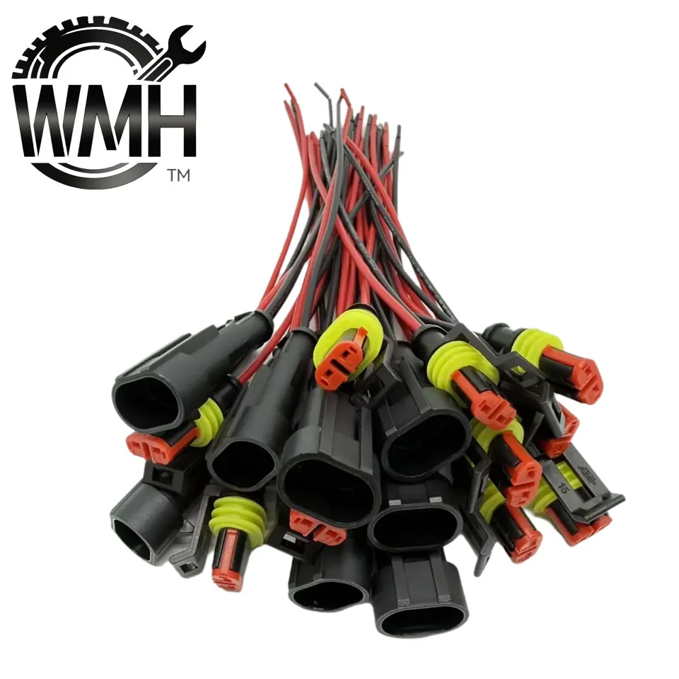 1/5/10 قطعة 2 دبوس طريقة مقاوم للماء سلك السيارات موصلات كهربائية التوصيل مع كابل لسيارة دراجة نارية #2