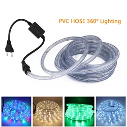 220V 360° Round Neon Light Flexible PVC Hose Colorful Neon Sign 11mm 2-Wire LED Strip Neon Rope RGB Waterproof Outdoor Lighting