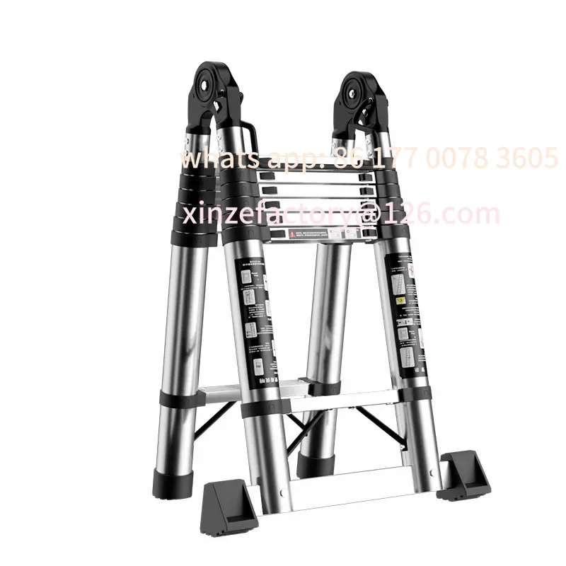 

Customizable Telescopic Ladder Step Portable Adjustable Multi-role Stainless Steel Herringbone Ladder 2.3/2.7/3.1/3.4/4.2/5M