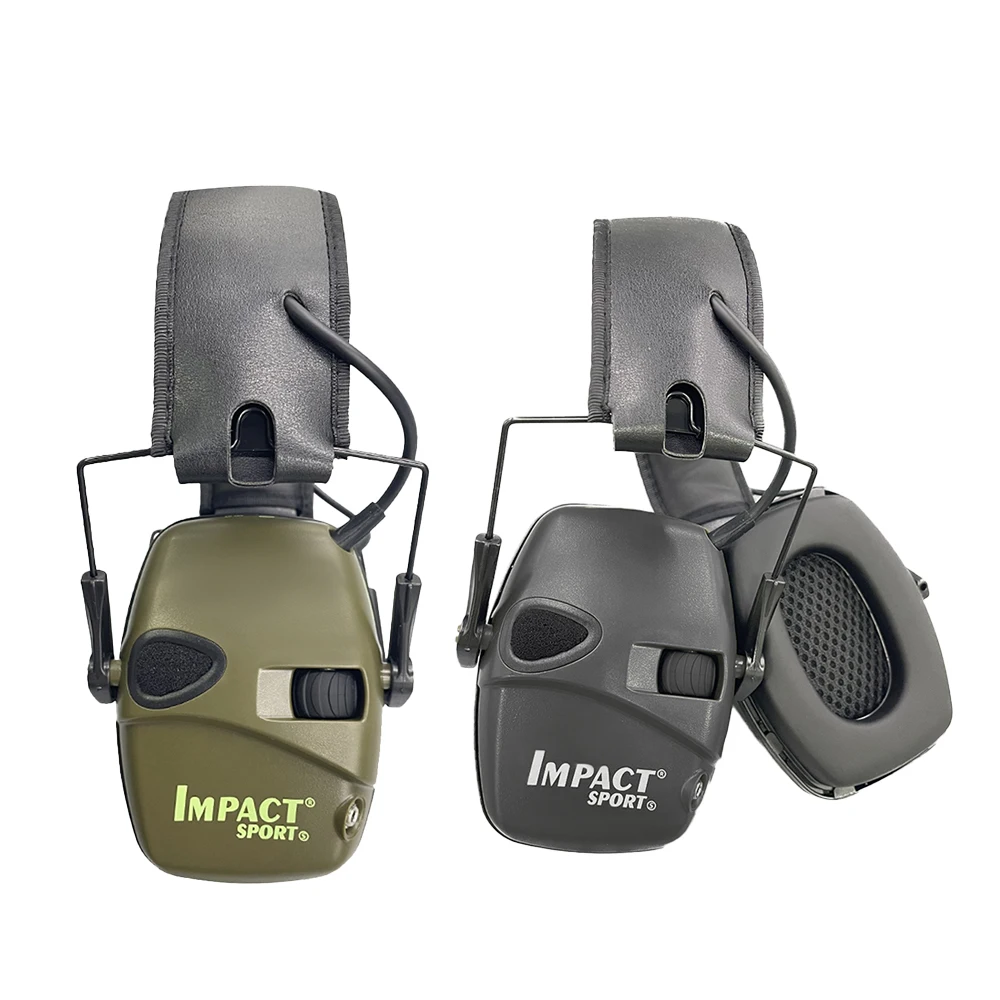 New Impact Sport Tactical Electronic Shooting Earmuff Outdoor Sound Amplification Hearing Protection Headset Foldable With Case