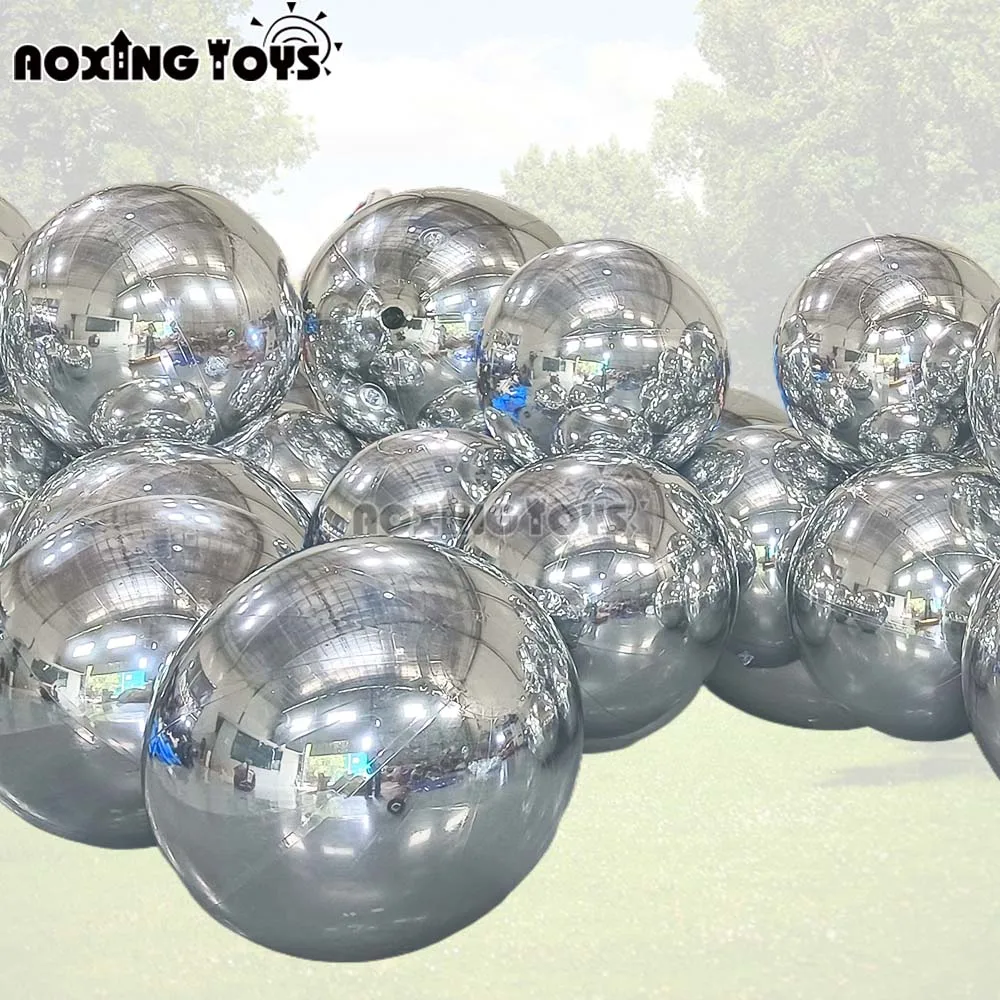 Giant Inflatable Mirror Ball 50-300cm Silvery Christmas Disco Wedding Party Event Decoration Advertising