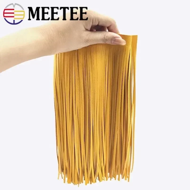 2Meters Meetee 10-30cmx3mm Leather Suede Tassel Fringe Lace Ribbon for Handbag Clothing Dresses Decor DIY Sewing Accessories