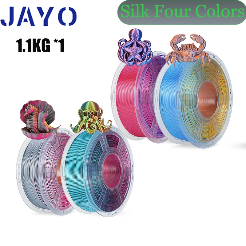 

JAYO 2 кг нить для 3D-принтера PLA + шелковый четыре цвета 1,75 мм Tolerances +/-0,02 мм без пузырьков FDM материалы для 3D-принтера DIY подарок