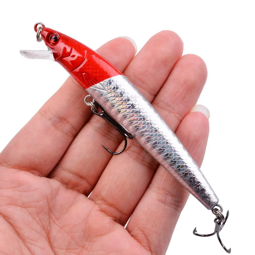 Juego de Señuelos de Pesca, cebo duro de 8,5g, 9,5 cm, Mini pececillo flotante, Crankbait loco, señuelos de manivela biónica Artificial, 8 unidades