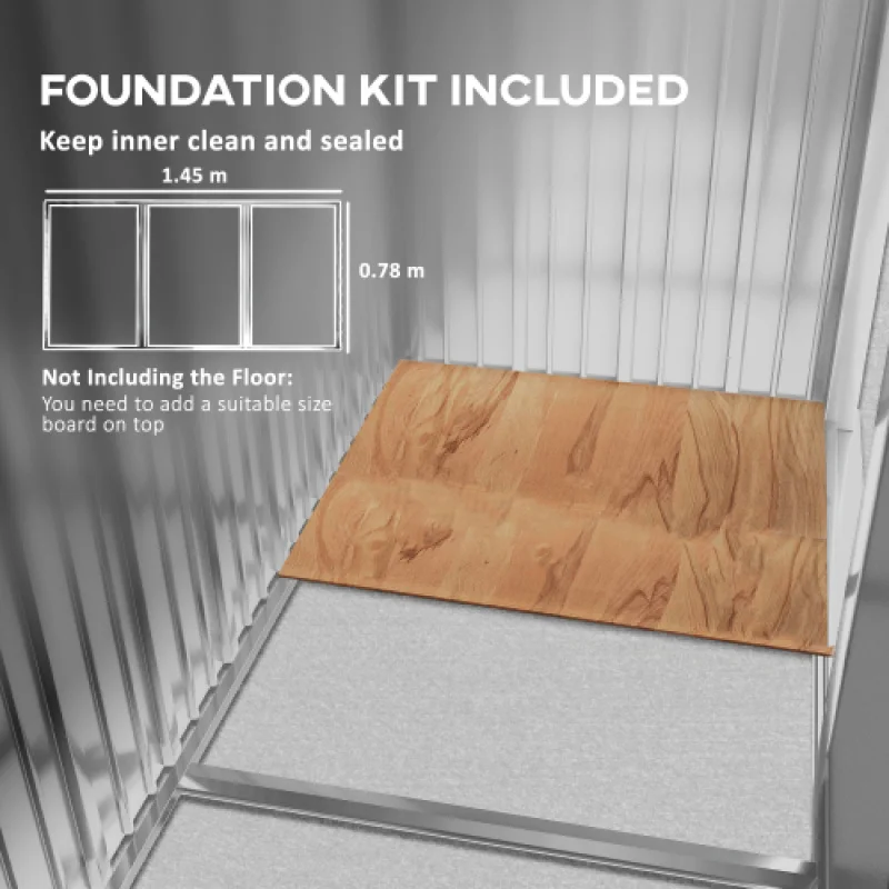 Immagine 7: Capannone da giardino in metallo, capannone da esterno per attrezzi da moto, con ripiano regolabile, lucchetto, guanti grigio scuro Spedizione dal Regno Unito
