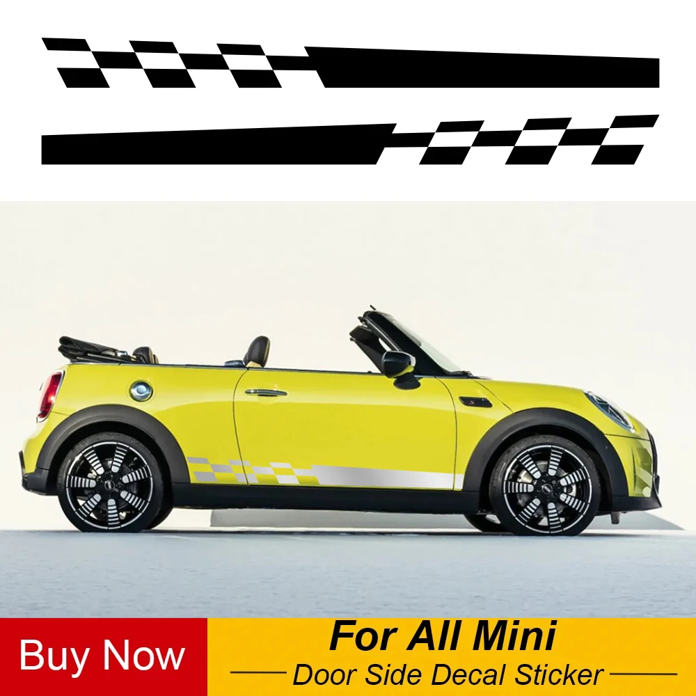 

Боковые наклейки на автомобиль, виниловая пленка, декоративные наклейки, аксессуары для тюнинга автомобиля для Mini Cooper S JCW R55 R56 R60 R61 F54 F55 F56 F60