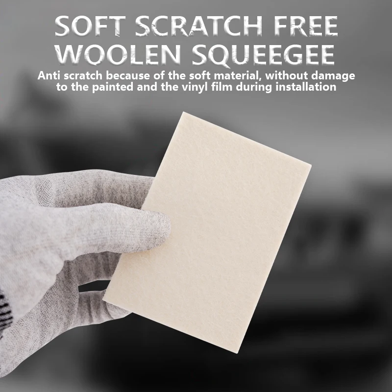 

Wool Felt Squeegee Window Tint Tool Scratch Free Soft Woolen Scraper for Car Vinyl Glass Tint PPF Protection Film Installation