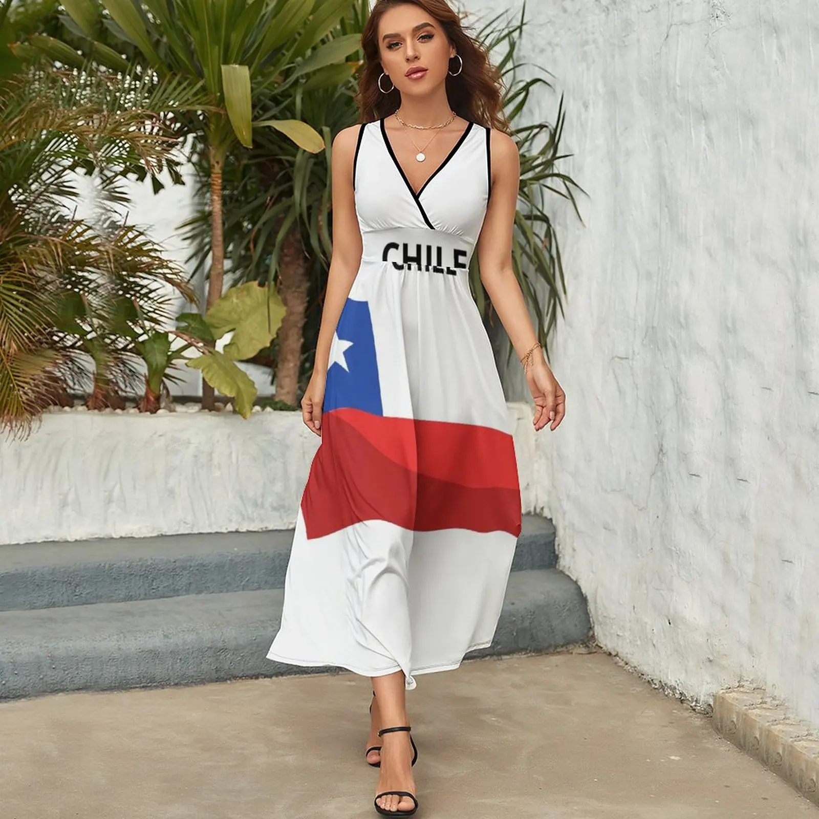 Chile flag, Bandera de chile, Bandera chilena. Sleeveless Dress elegant women\'s dresses sale