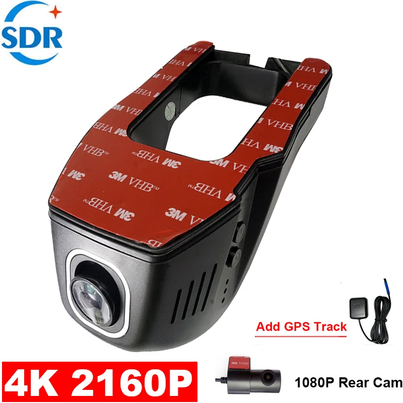 

4K GPS Track Dash Cam WIFI CAR DVR With Mobile APP Control Front ANd Rear Video Recorder Auto Night Vision 24H Parking Monitor