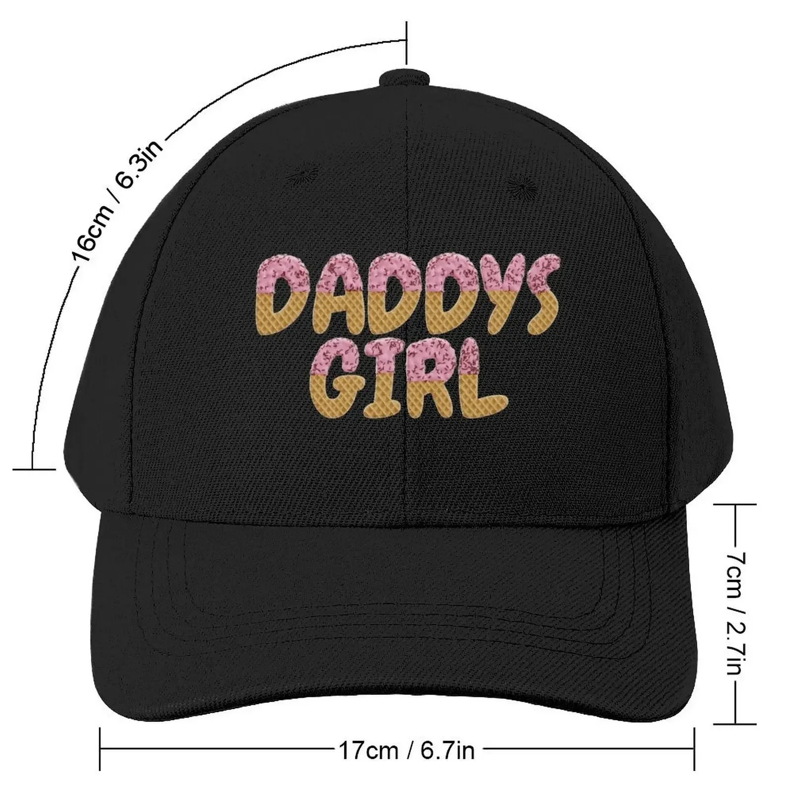 Daddy's Girl Ice Cream Waffle Cone DDLG Black Baseball Cap Streetwear Trucker Hat Designer Man Women's