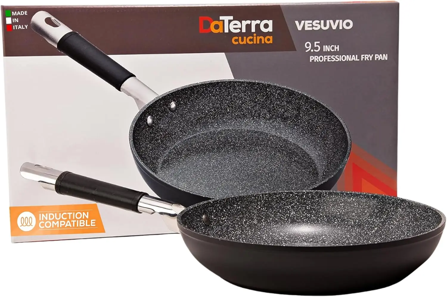 

Ceramic Nonstick Skillet - Made in Italy - Oven and Induction Cooktop Safe - High-Temperature Heat-Resistant Nonstick Cookware -