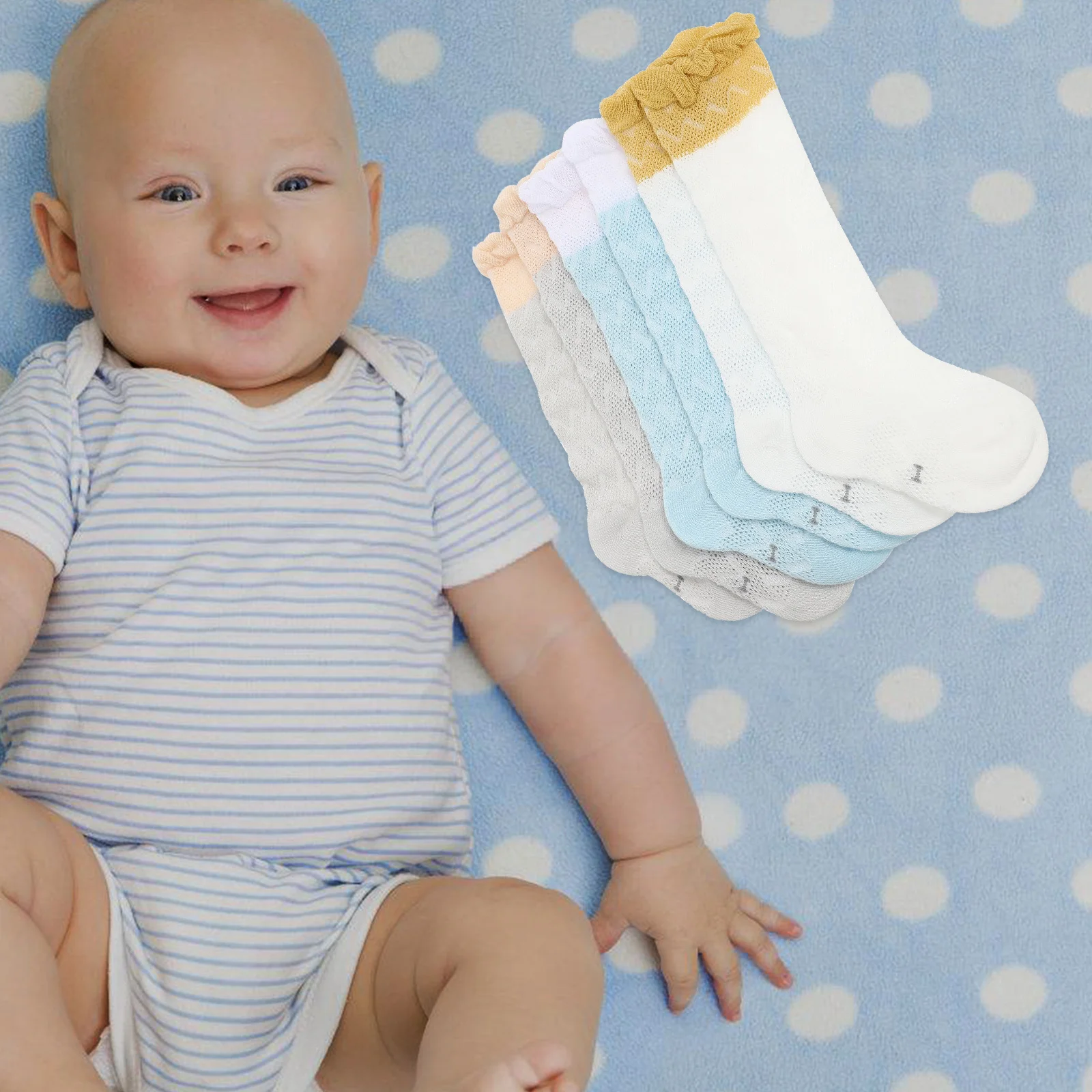 

3Pairs Baby Knee High Socks Soft Breathable Durable Lovely Toddler Long Socks Comfortable Gift Baby Long Stockings