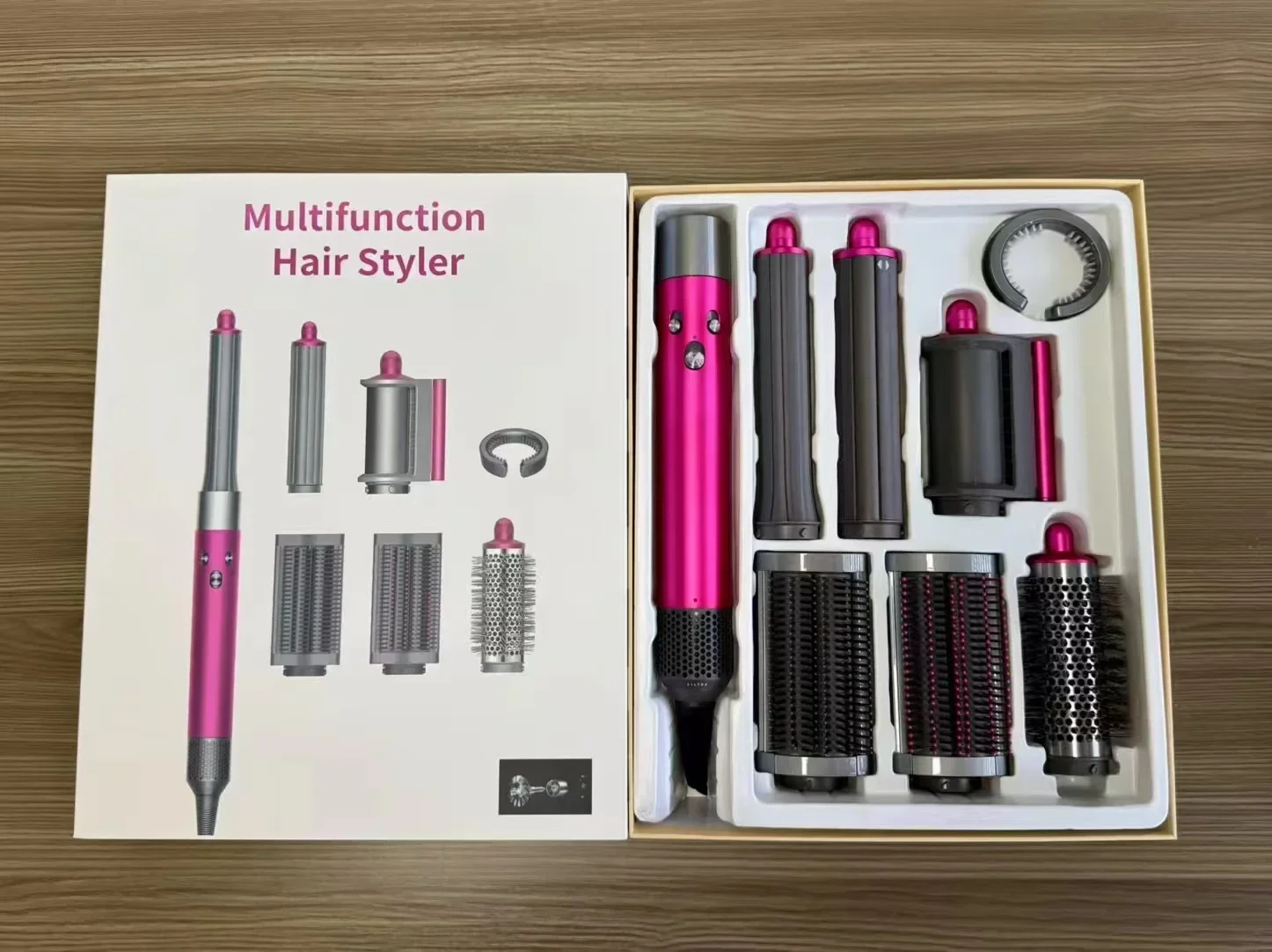 

Профессиональный стайлер для волос 7 в 1, щипцы для завивки волос, выпрямитель с бочковой щеткой, сушилка, горячая расческа, быстрый нагрев, салонный инструмент, щипцы для завивки волос