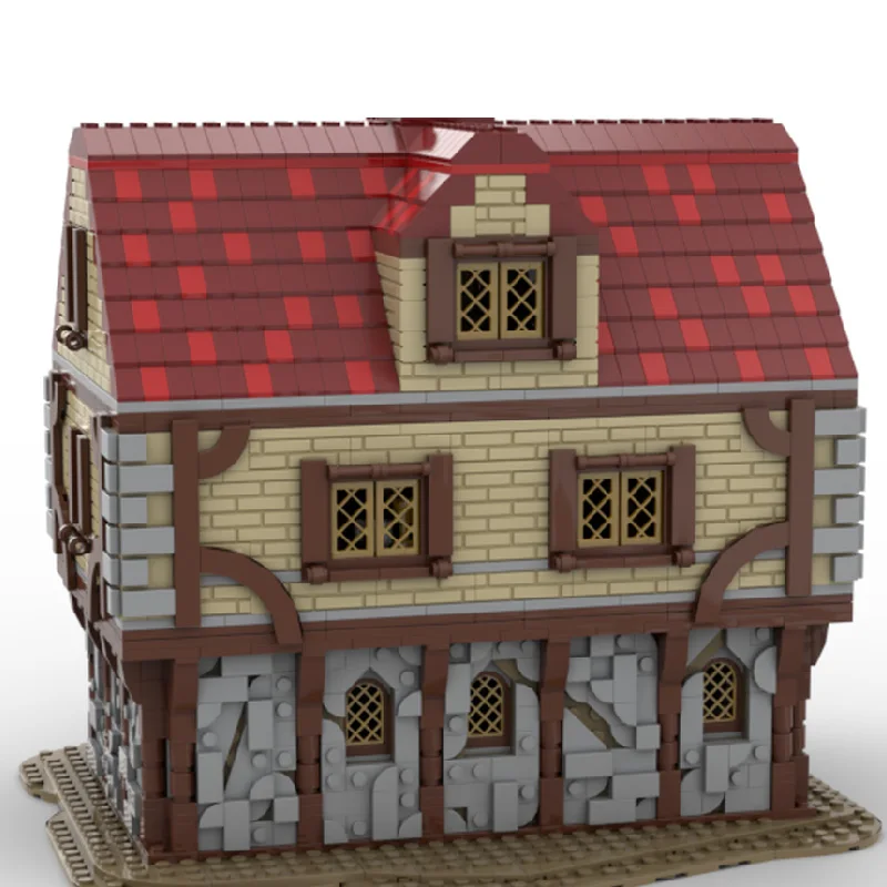3191 pçs moc fortaleza medieval modelo de construção luxo albergue modelo arquitetura bloco diy crianças montagem tijolos brinquedos populares presente